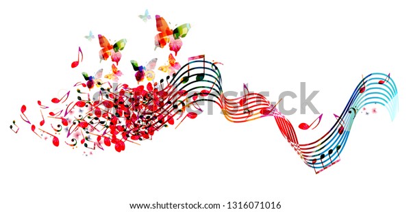 Music Background Colorful Music Notes Vector Stock Vector Royalty