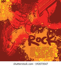 music background for cover. rock poster with guitar