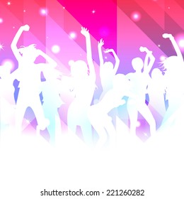 Music Background with dancing girls vector