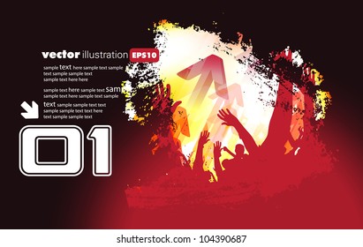 Music background with dancing people