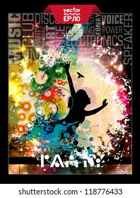 Music background with dancing people