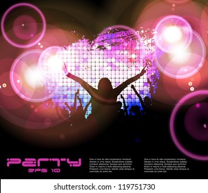 Music background with dancing people