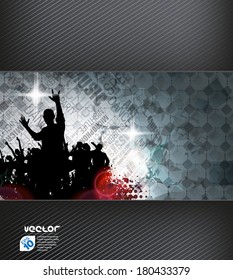 Music background with dancing people 