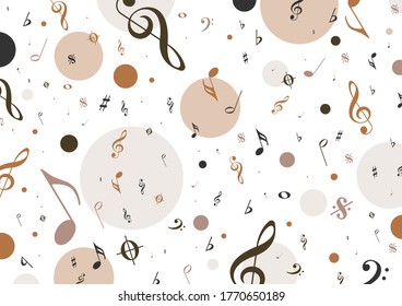 Music background Design for postcard and banner , Seamless Pattern of Music, Vector and illustration,Template Design