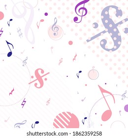 Music background Design for postcard and banner , Seamless Pattern of Music, Vector and illustration,Template Design