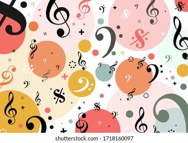 Music background for design, Vector and illustration,Template Design, pattern of sheet music