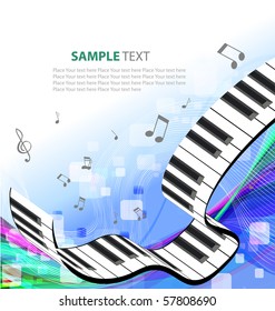 Music background with different notes