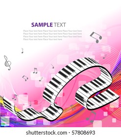 Music background with different notes