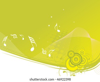 music background with different notes, illustration