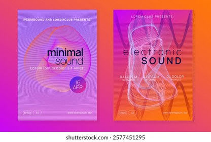 Music Background. Discotheque Trance Template. Soundwave Beat Illustration. Blue Sound Set. Night Club Magazine. Violet Fest Event. Concert Vector. Green Music Background