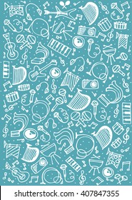 Music background in doodle style