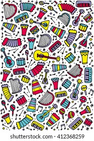 Music background in doodle style