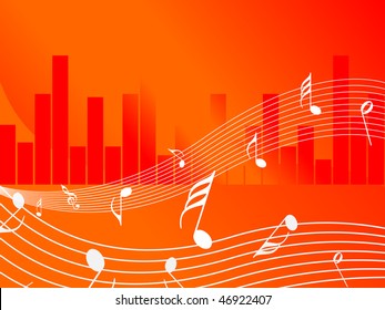 music background with equalizer, vector illustration