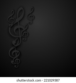 Music background with G-clefs vector