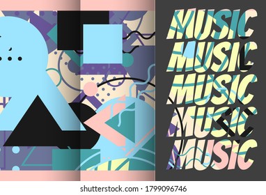 Music background, geometric abstract background. music festival, brochures and posters
