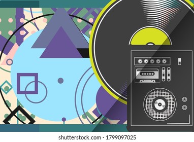 Music background, geometric abstract background. music festival, brochures and posters