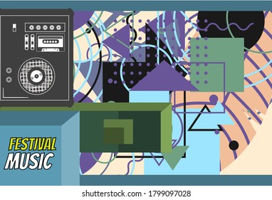 Music background, geometric abstract background. music festival, brochures and posters
