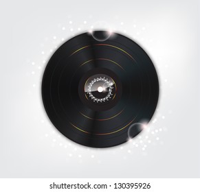Music Background with Glow vinyl plate and a lot of sparks.