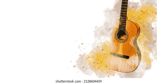 Music background graphic with guitar in vector quality.