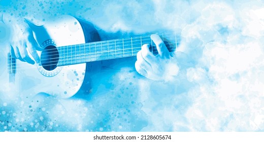 Music background graphic with guitar in vector quality.