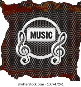 Music background grid pattern rusty, vector illustration