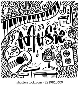 Music background, Hand drawing doodle 