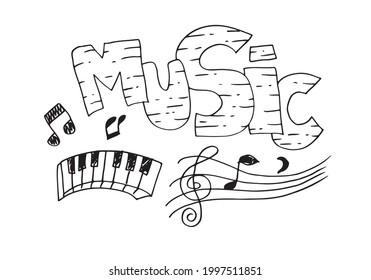 Music Background Hand drawn music set illustration. illustrations of music images, design concept.