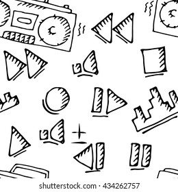 Music background. Hand drawn vector stock illustration.