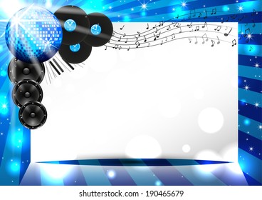 Music Background with Instruments - Vector with place for your text