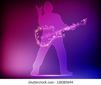 Music background, light guitar