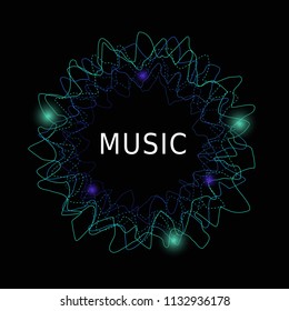 Music background. Modern music background for web site, wallpaper, poster, placard and ad. Useful for backdrop, cover, banner and print materials. Creative art concept, vector illustration, eps 10
