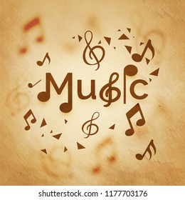 Music background with musical notes.