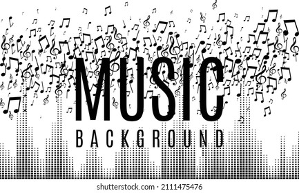 music background. musical notes pentagram background design. abstract music background