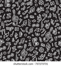 Music background. Musical Notes Vector Seamless Pattern