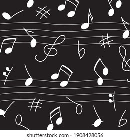 Music background with notes and symbols, Musical Signs. Minimalistic Simple Background. Vector Element for Musical Poster, Card, Banner, Advertising