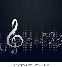 music background with music notes and text space