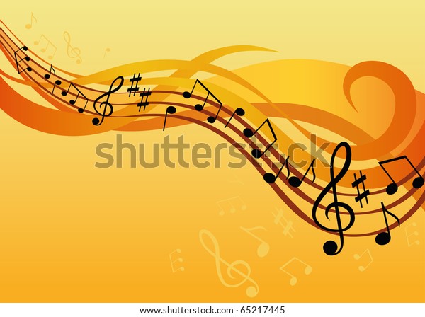 Music Background Notes Treble Clef Stock Vector (Royalty Free) 65217445 ...