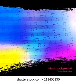 Music background with notes. Vector illustration