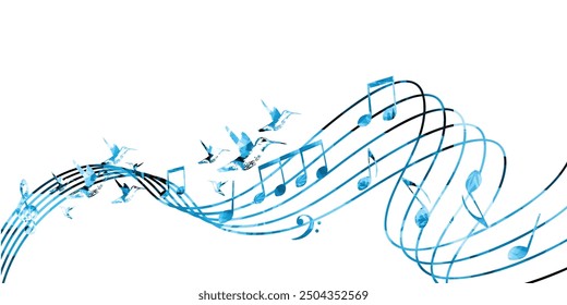 Music background with music notes vector illustration design. Artistic music festival poster, live concert events, party flyer, music notes signs and symbols