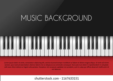 Music background with piano keyboard, poster design template.