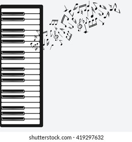 music background with piano. vector illustration - eps 8