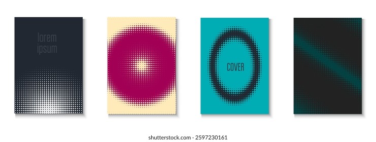 Music Background Set. Color Circles On Memphis Layout. Young Hipster Design On Annual Page. Book Flyer. Minimalist Graphic Texture. Geometric Halftone Poster. Trendy Music Background