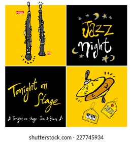 Music Background / Set of Music illustrations - hand drawn in vector