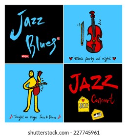 Music Background / Set of Music illustrations - hand drawn in vector