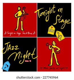 Music Background / Set of Music illustrations - hand drawn in vector