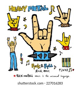 Music Background / Set of Music Instruments - hand drawn in vector