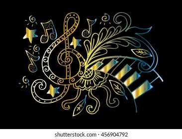 Music background. Sketchy style.