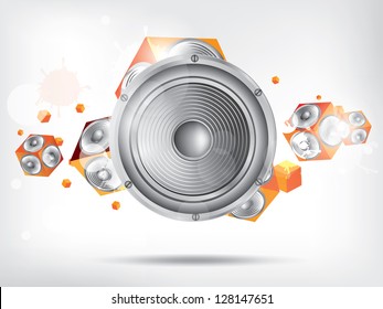 Music background with subwoofer