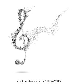 Music background. Music. Treble clef and notes for your design 