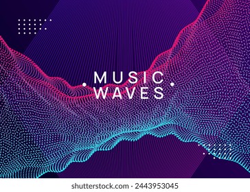 Music Background. Violet Discotheque Design. Concert Vector. Psychedelic Disco Illustration. Pink Dj Event. Techno Festival Template. Party Poster. Green Music Background